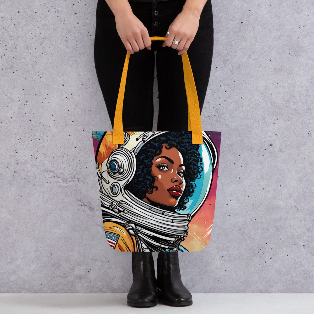 Royal Melanin Queen Astronaut Bag | Black Girl Magic Tote Bag | SciFi Lover Gift | Cosmic Lover Gift | Black Girl Aesthetic Tote
