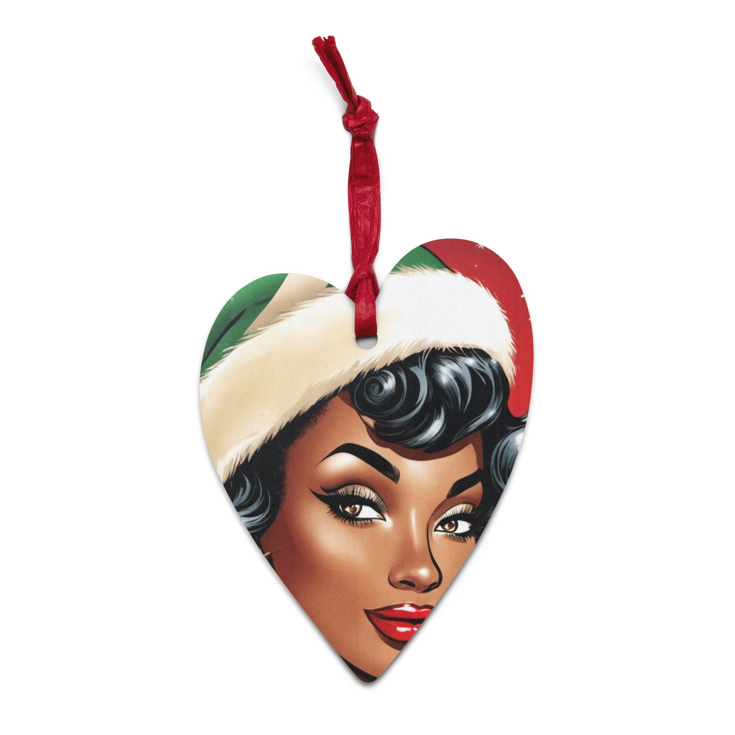 Wooden ornaments Black Girl Christmas | Retro Style Christmas Black Girl Ornament | Unique Afro Centric Christmas Decor Gift for Her