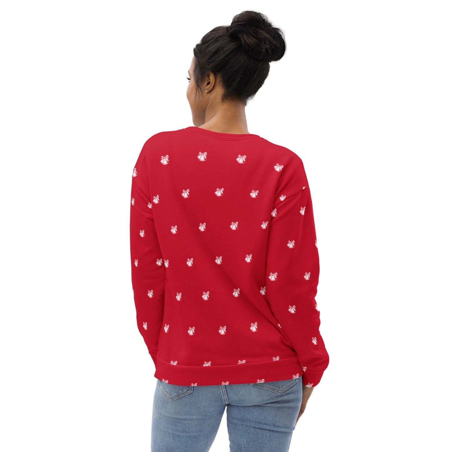 Christmas Bells Print Sweatshirt | Red Christmas Design | Christmas Sweatshirt for Gift | Fall Crewneck