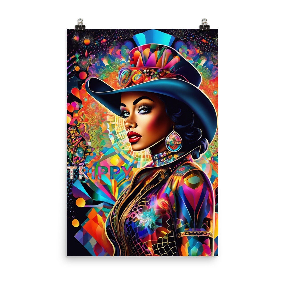 Trippy Kaleidoscope Series Black Queen Poster | Melanin Girl Wall Art for Your Home | Housewarming Gift | Office Wall Decor | Dorm Wall Art