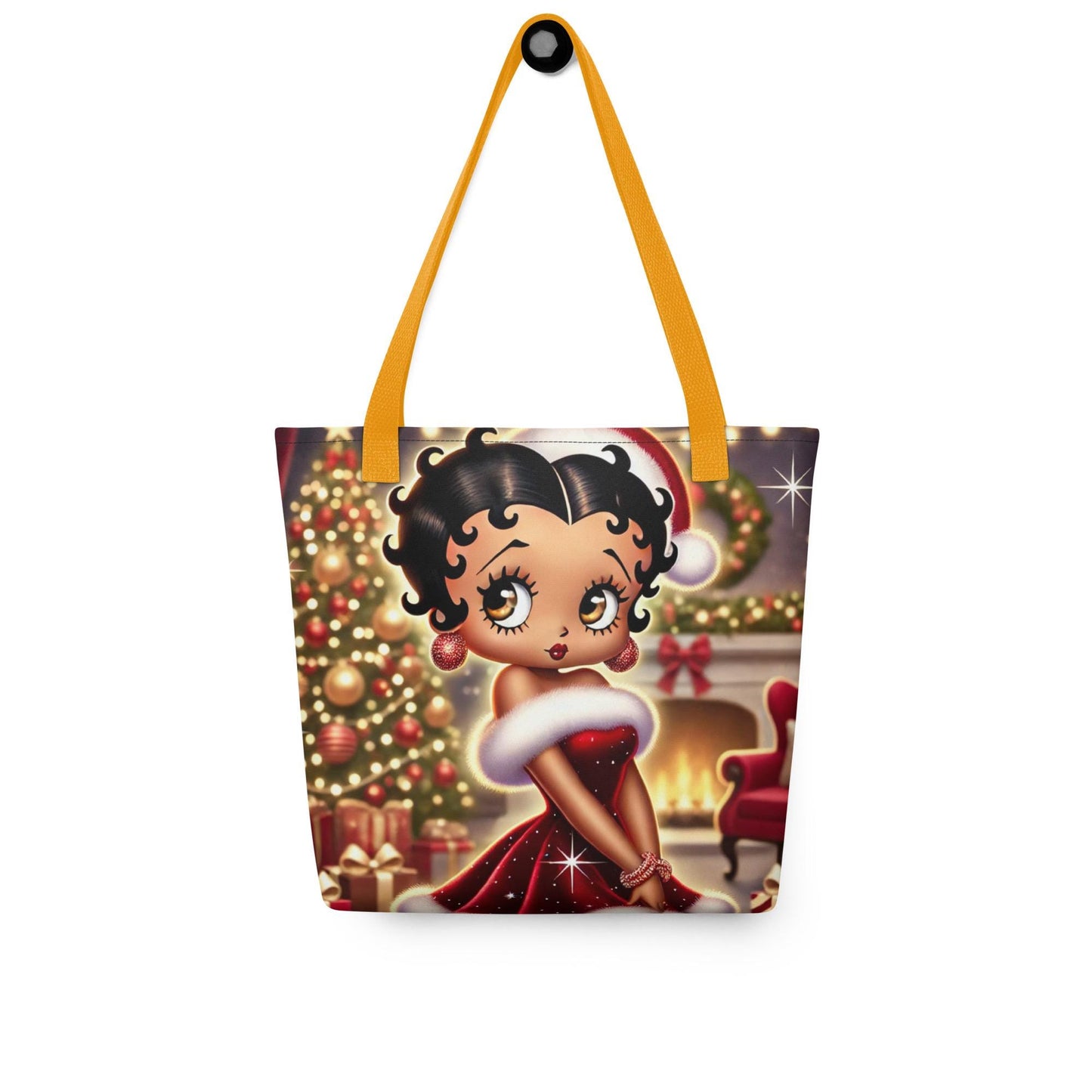 Mrs Claus Betty Boop Christmas Tote bag | Unique Black Boop Design as Mrs. Claus on Tote | Great Gift for Her | Unique Gift for Christmas