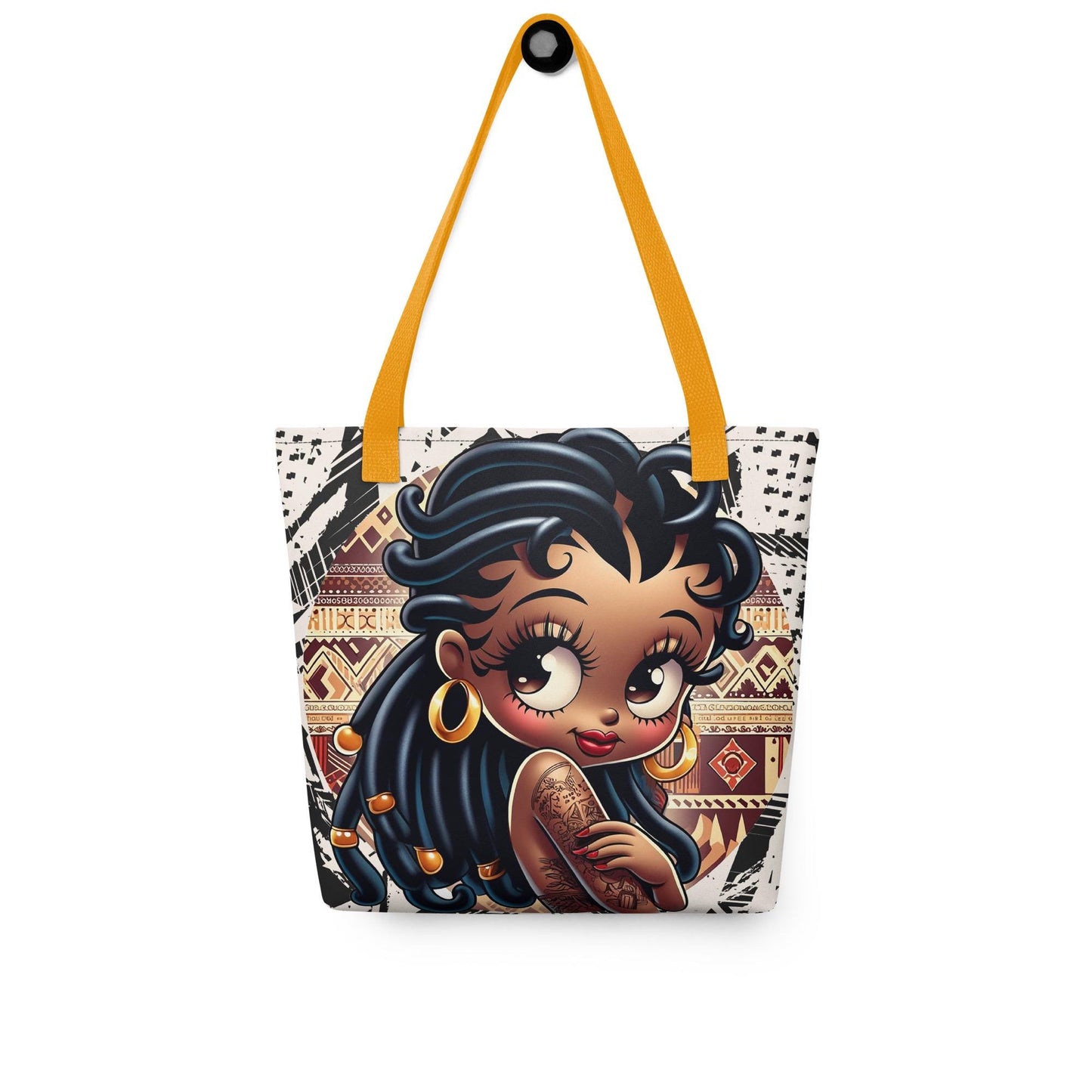 Super Cute African Print Black Boop Inspired Durable Tote bag |
