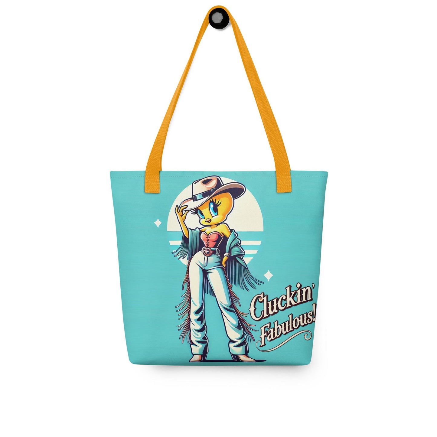 Feminine Tweety Bird Character Inspired Tote bag | Tweety Bird Durable Tote as a Gift | Unique Cowgirl Tweety Bird Bag | Tweety Lover Gift