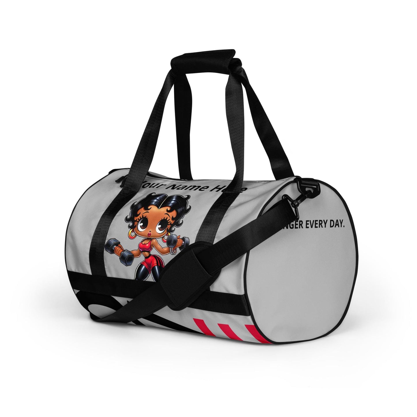 Black Betty Boop Body Builder Character All-over print gym bag | Cute Personalized Gym Bag Gift for Her | Gym Sport Bag for your 2025 goals