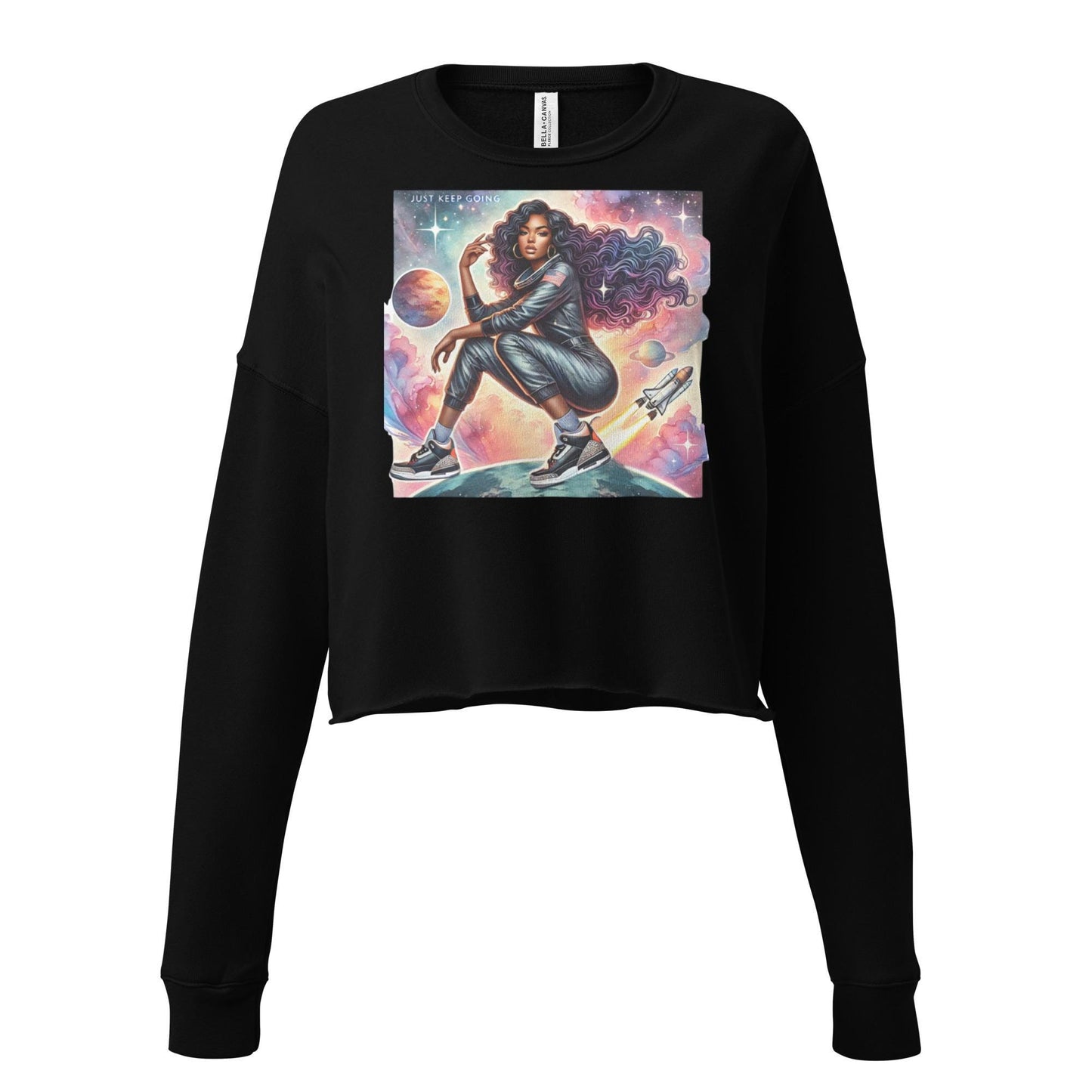 Black Girl in Space Crop Sweatshirt