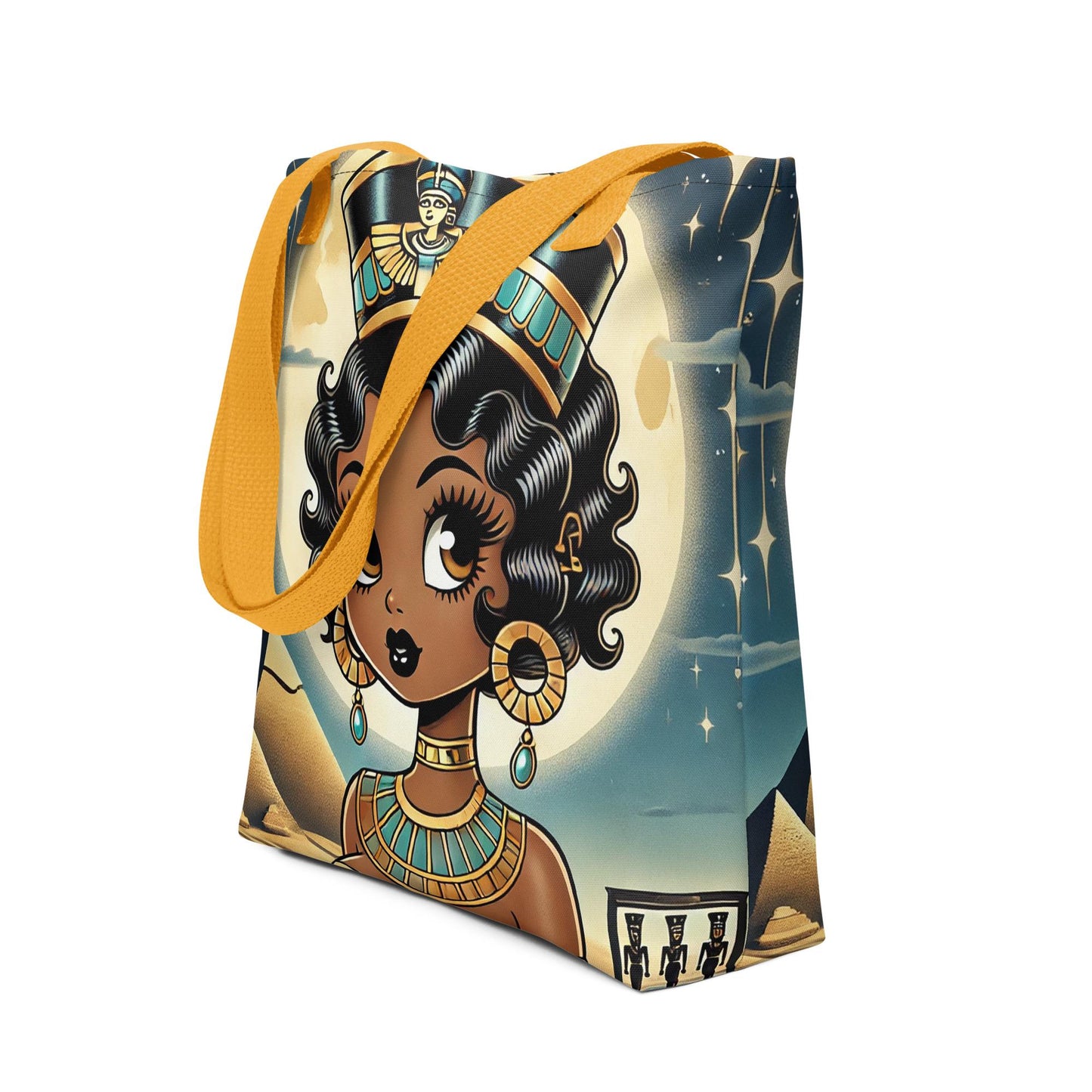 Egyptian Modern Black Betty Boop Tote Gift for Her | Gorgeous Egyptian Themed Black Betty Boop on Durable Tote Great Gift for Boop Lovers