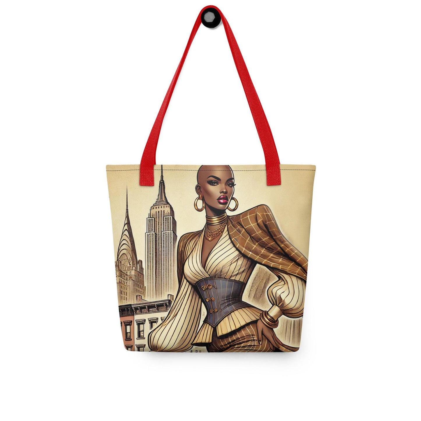 New York State of Mind Durable Black Woman Tote bag | Bold Fashion Lover Tote | Black Girl Art Aesthetic Tote