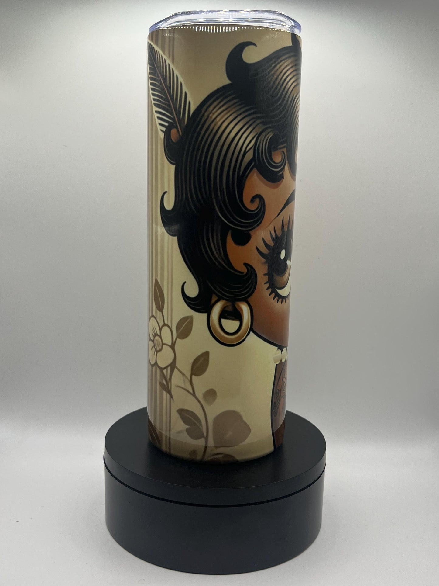 Melanin Queen Boop Vintage Earth Tone Personalized 20 oz Tumbler | Black Boop Character Gift for her | Personalized Black Boop Gifts for Her
