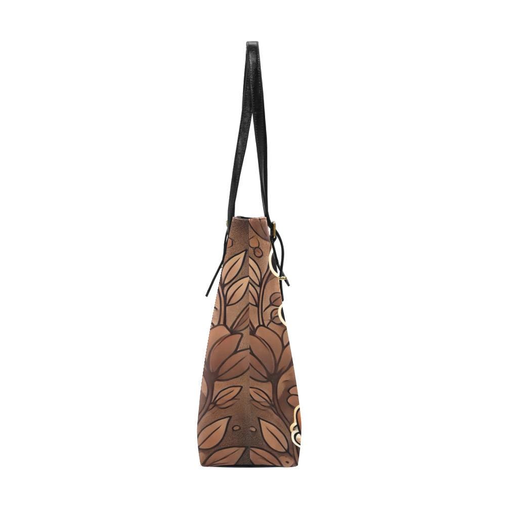 Vintage Earth Tone Black Betty Boop Character PU Leather Tote Bag | Black Betty Boop Bag Great Gift for Her | Black Betty Boop Trending Bag
