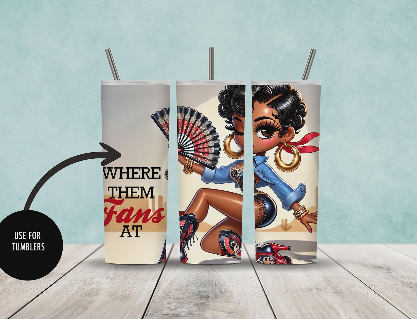 Black Betty Boop Where Them Fans At Digital Files - Total of 4 Digital Files Great for Tumblers Clothing Clack Fans etc - DIGITAL FILES ONLY