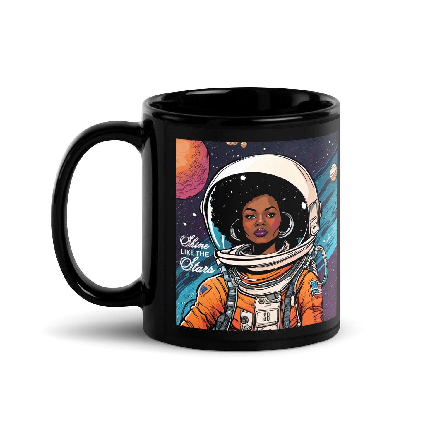 Astro Soul Sista - Black Glossy Mug