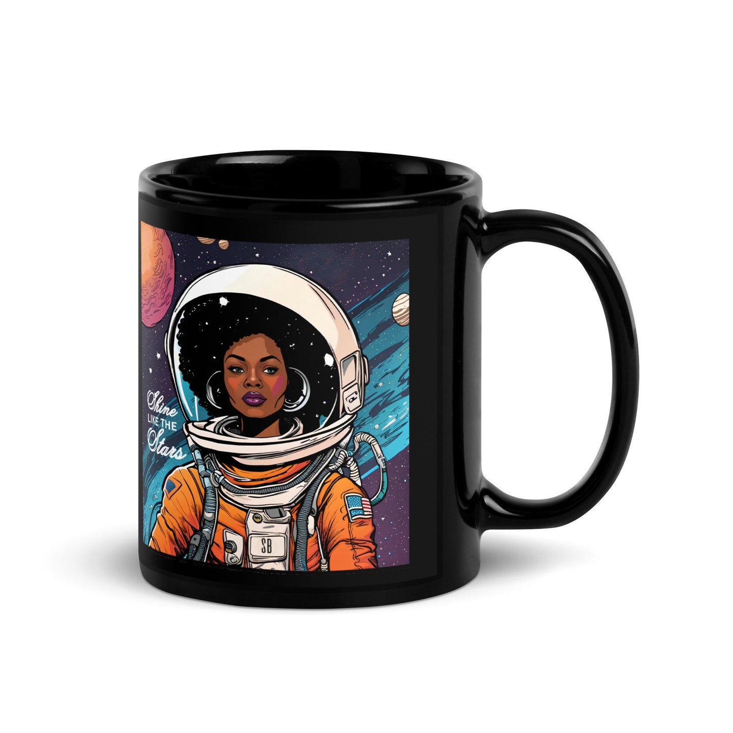 Astro Soul Sista - Black Glossy Mug