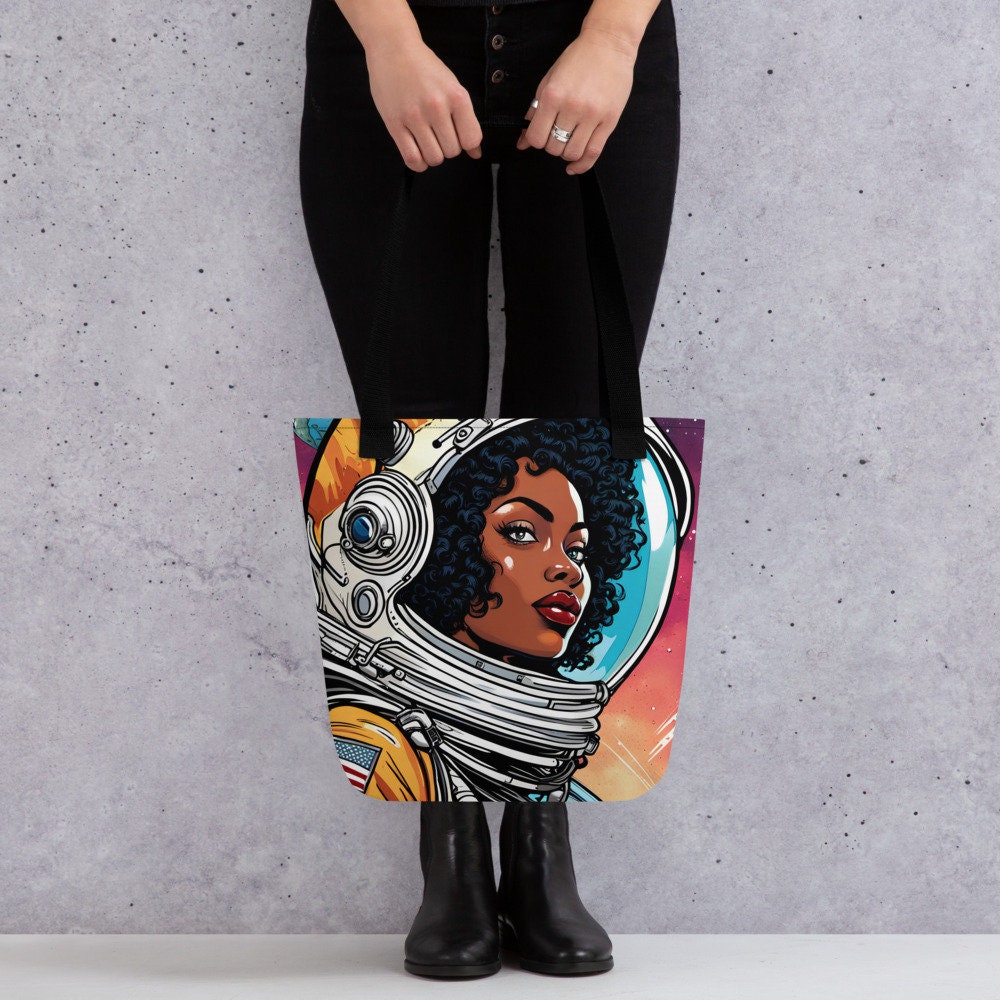 Royal Melanin Queen Astronaut Bag | Black Girl Magic Tote Bag | SciFi Lover Gift | Cosmic Lover Gift | Black Girl Aesthetic Tote
