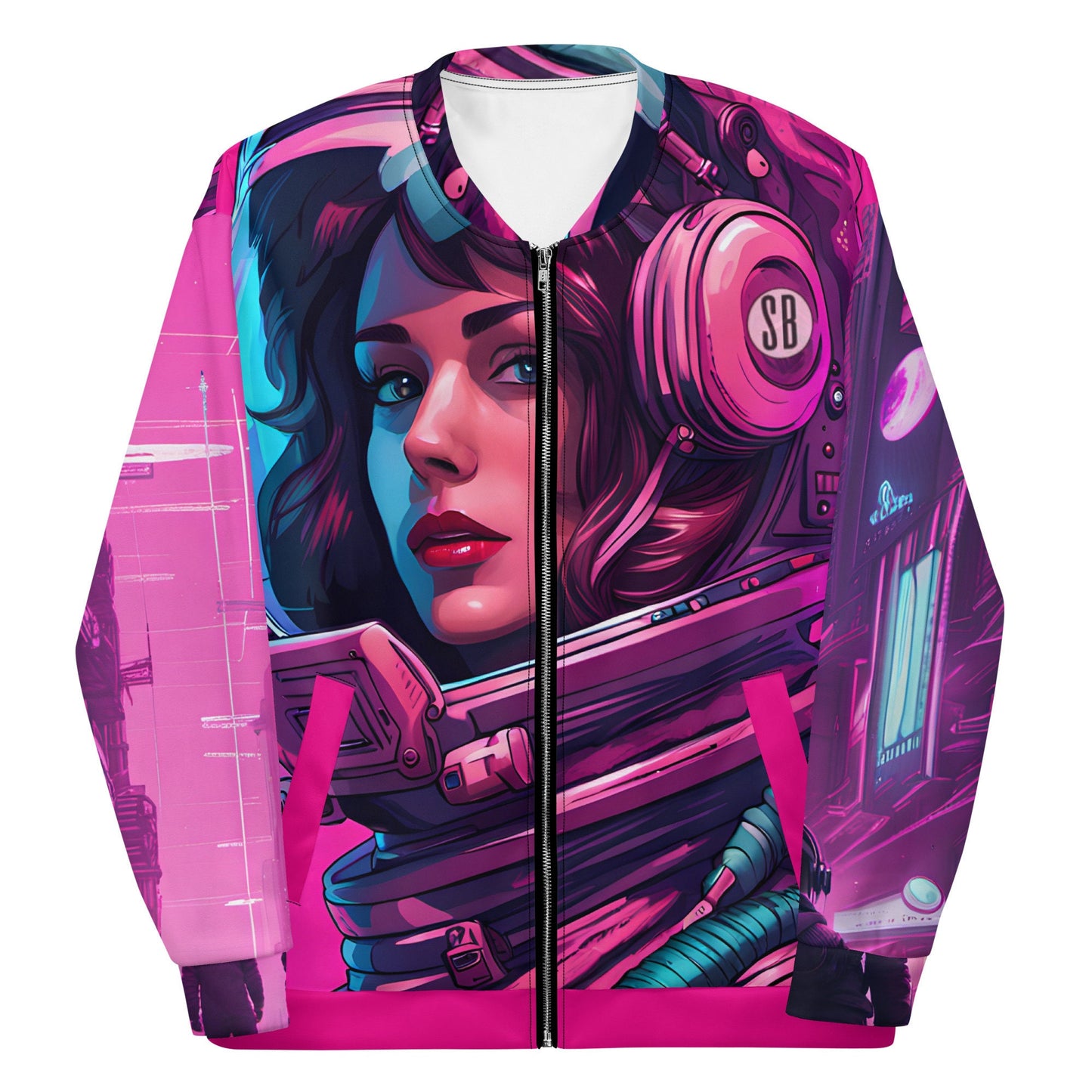 Neon Astro Unisex Bomber Jacket | Astro Queen Jacket | Melanin Space Sisters | Galactic Queen Gift | Diverse Space Gear | Astro Beauties