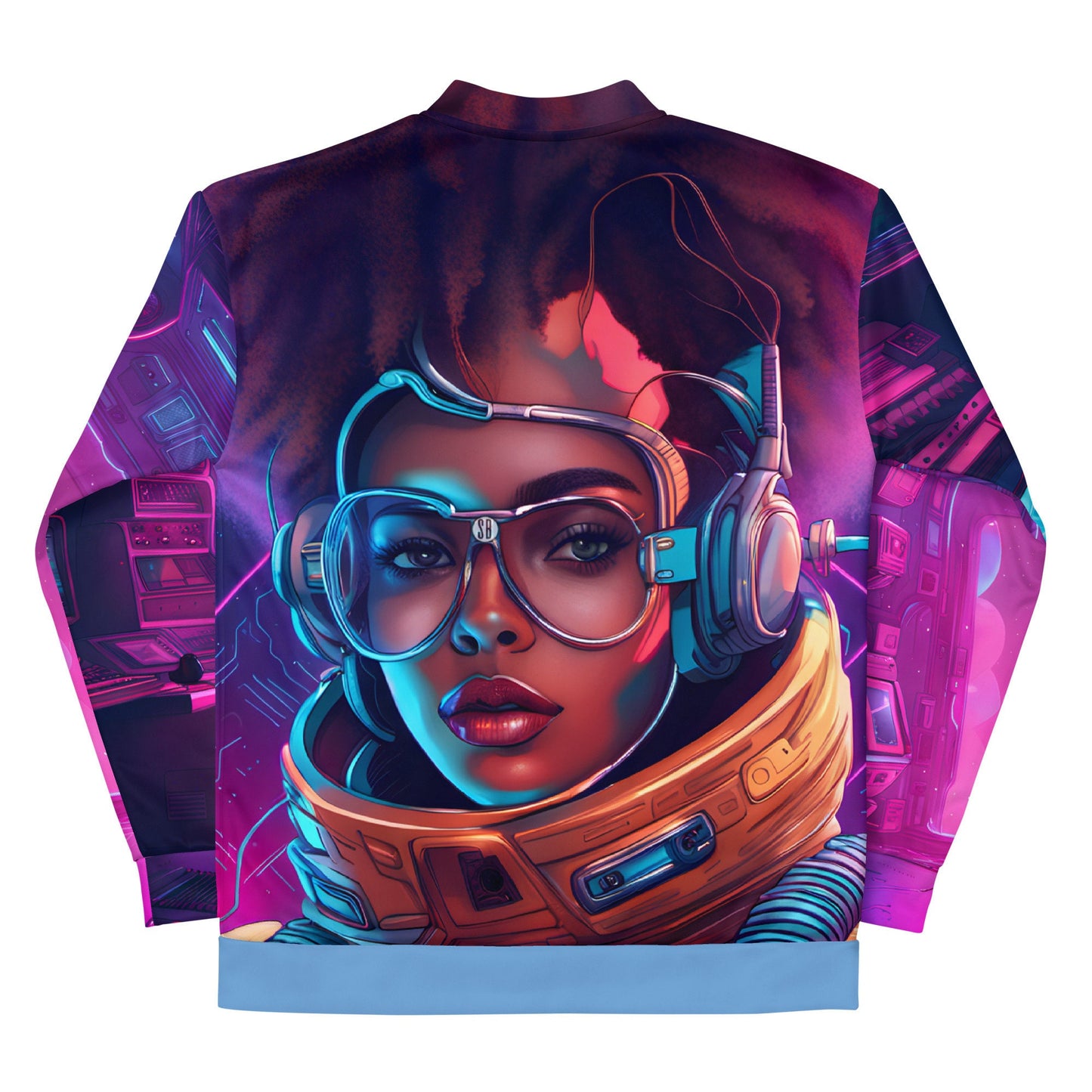 Space Age Unisex Bomber Jacket | Melanin Space Sisters | Galactic Queen Gift | Empowering Women Clothing | Diverse Space Gear | Astro Beauty