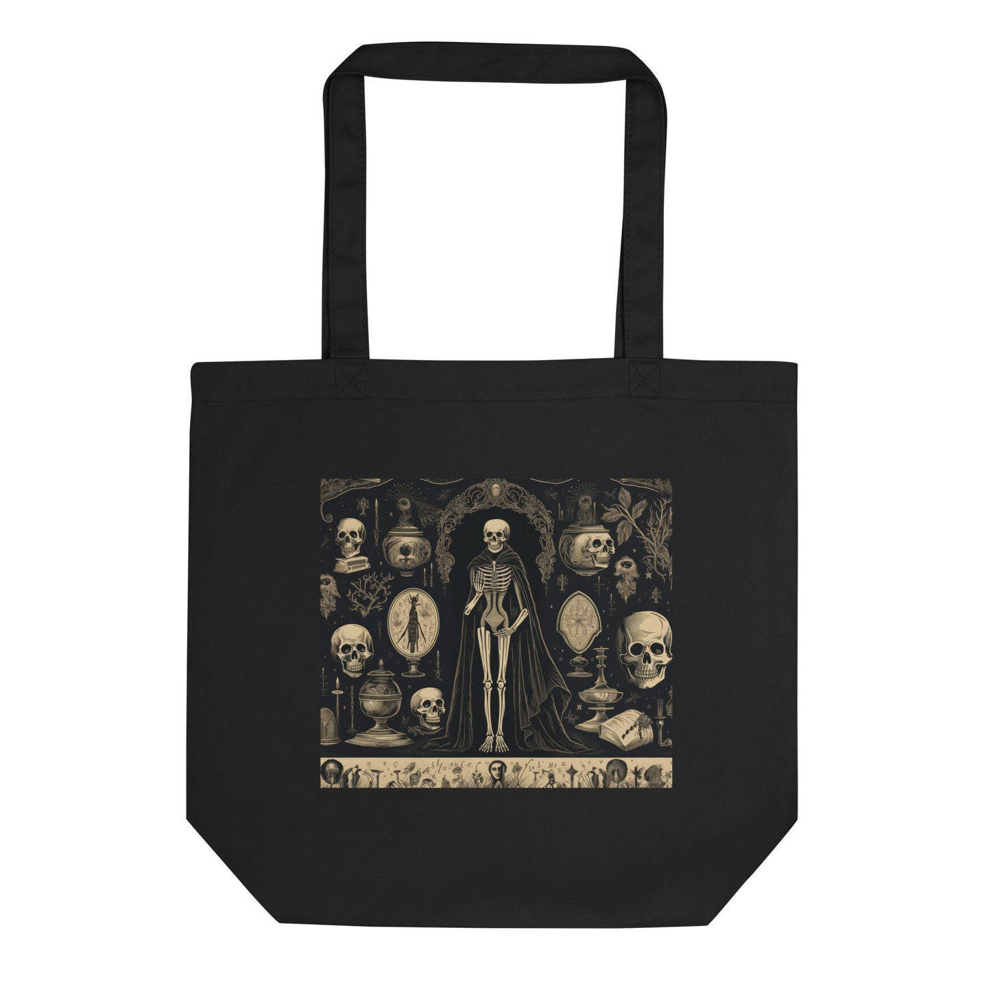 Eco Halloween Tote Bag | Spooky Skeleton Tote for Halloween Decor | Gothic Halloween Tote | Trick-or-Treat Bag for Halloween Party