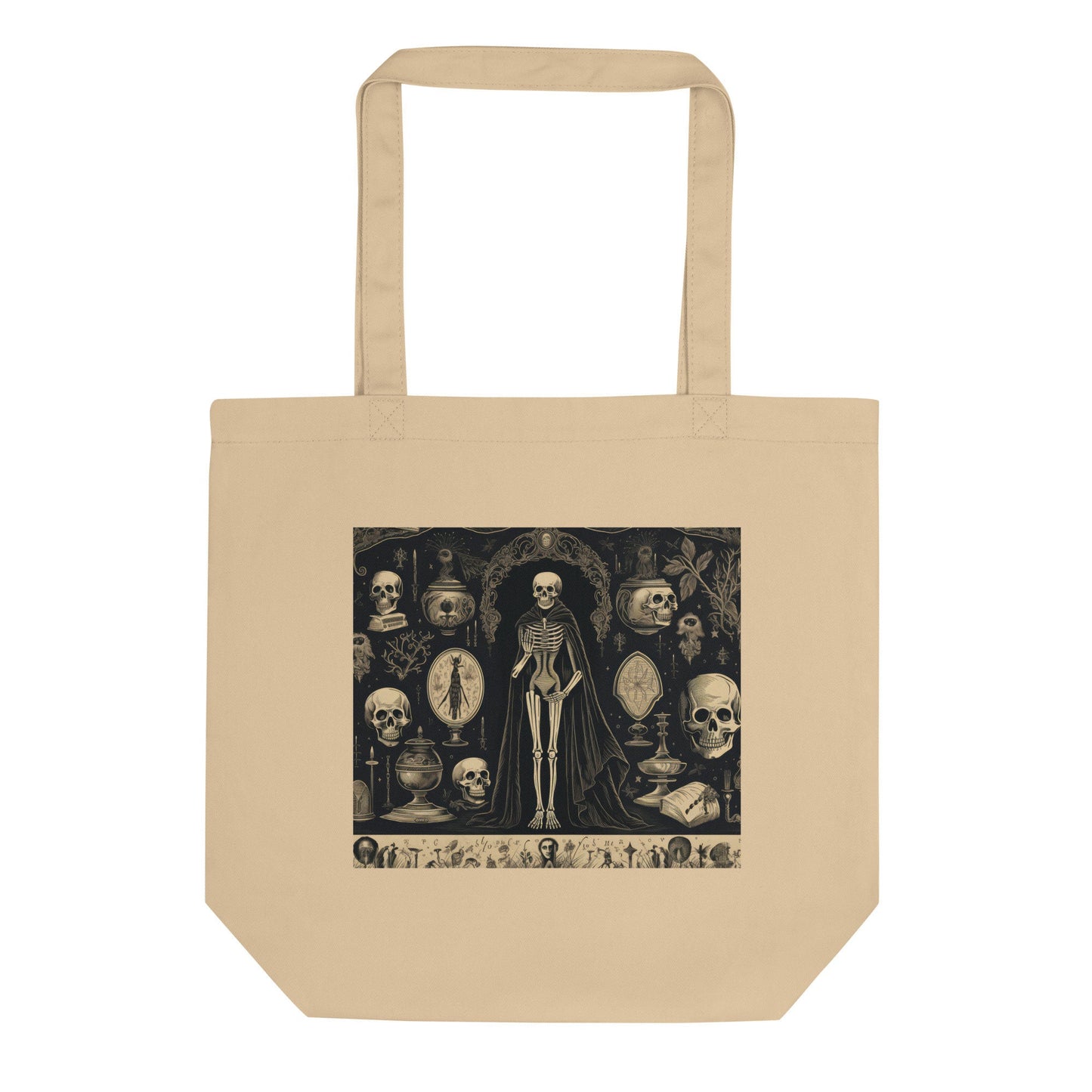 Eco Halloween Tote Bag | Spooky Skeleton Tote for Halloween Decor | Gothic Halloween Tote | Trick-or-Treat Bag for Halloween Party