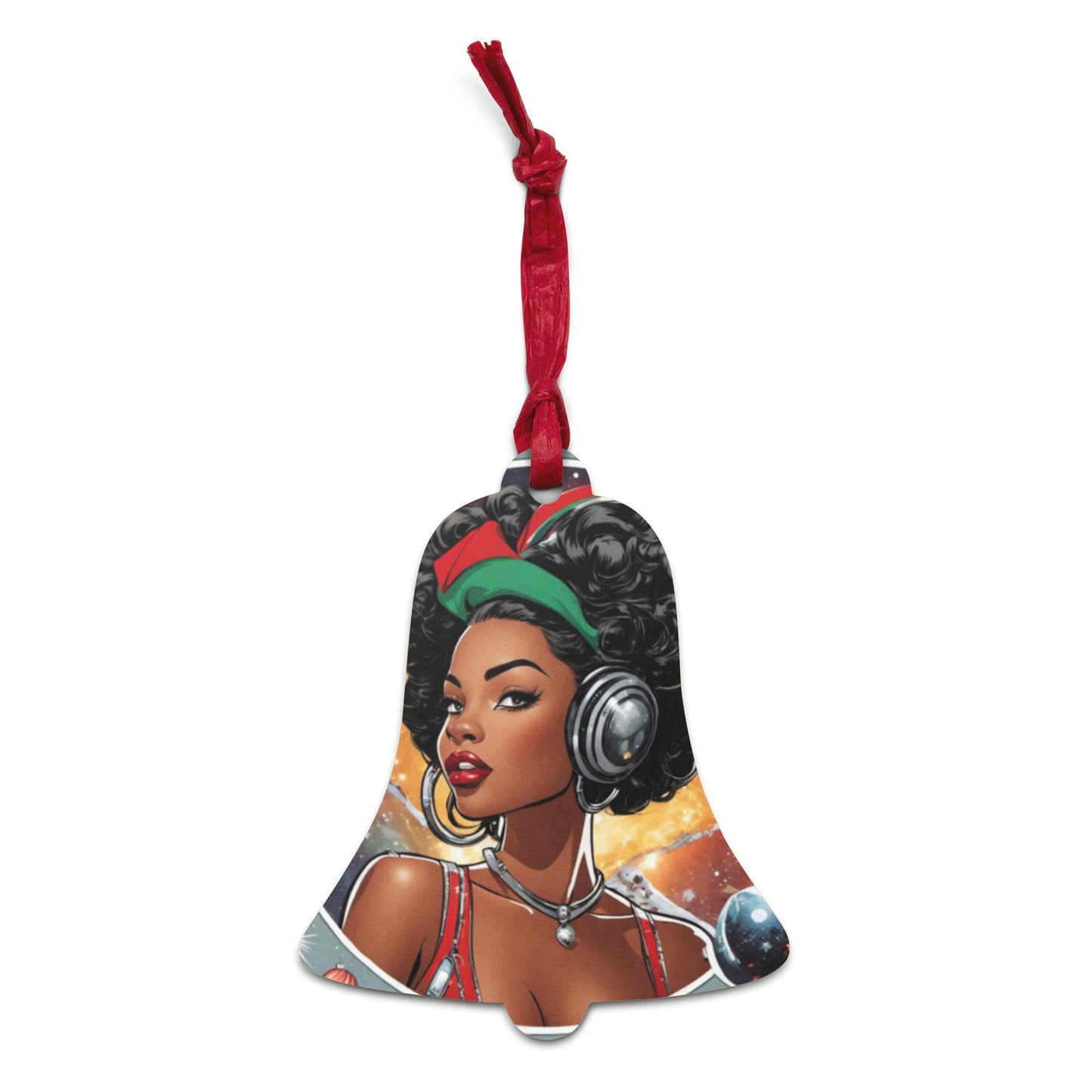 Black Pin Up Wooden ornaments | Cute Christmas Black Girl Ornament | Unique Afro Centric Christmas Decor Gift for Her