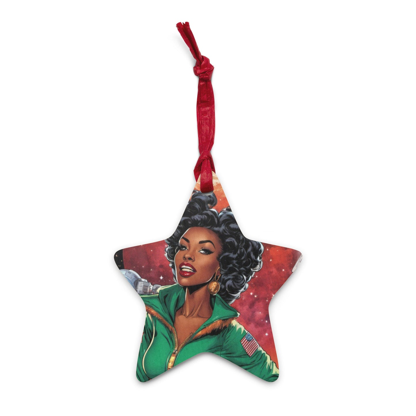 Black Pin Up Wooden ornaments | Retro Style Christmas Black Girl Ornament | Unique Afro Centric Christmas Decor Gift for Her