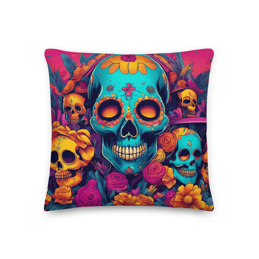 Halloween Pillow with Skeleton Theme | Premium Throw Pillow for a Halloween Gift | Beautiful Day of the Dead Accent Pillow for Halloween