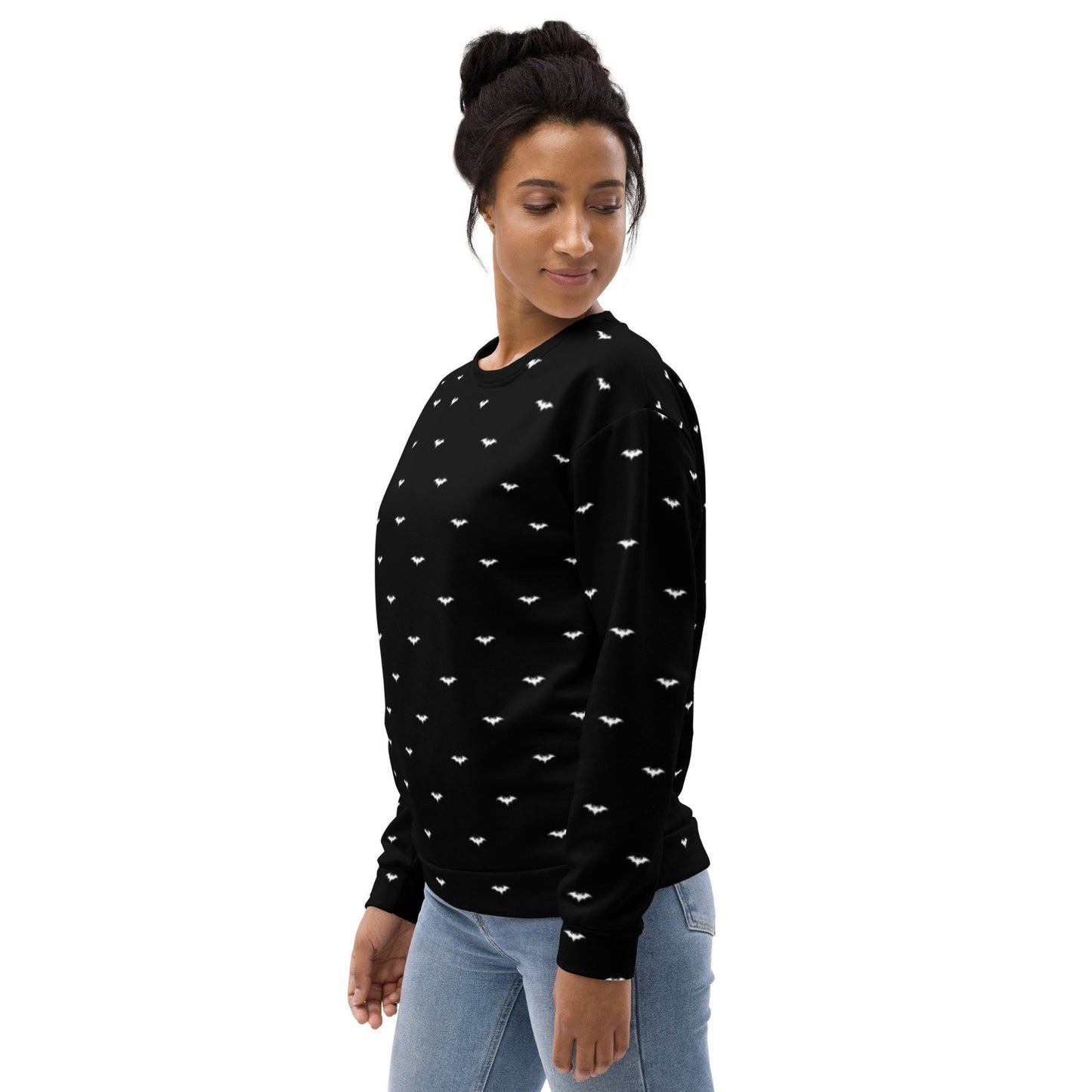 Halloween Bat Sweatshirt | Black and White Minimalist Halloween Design | Halloween Sweatshirt for Gift | Fall Crewneck Draft