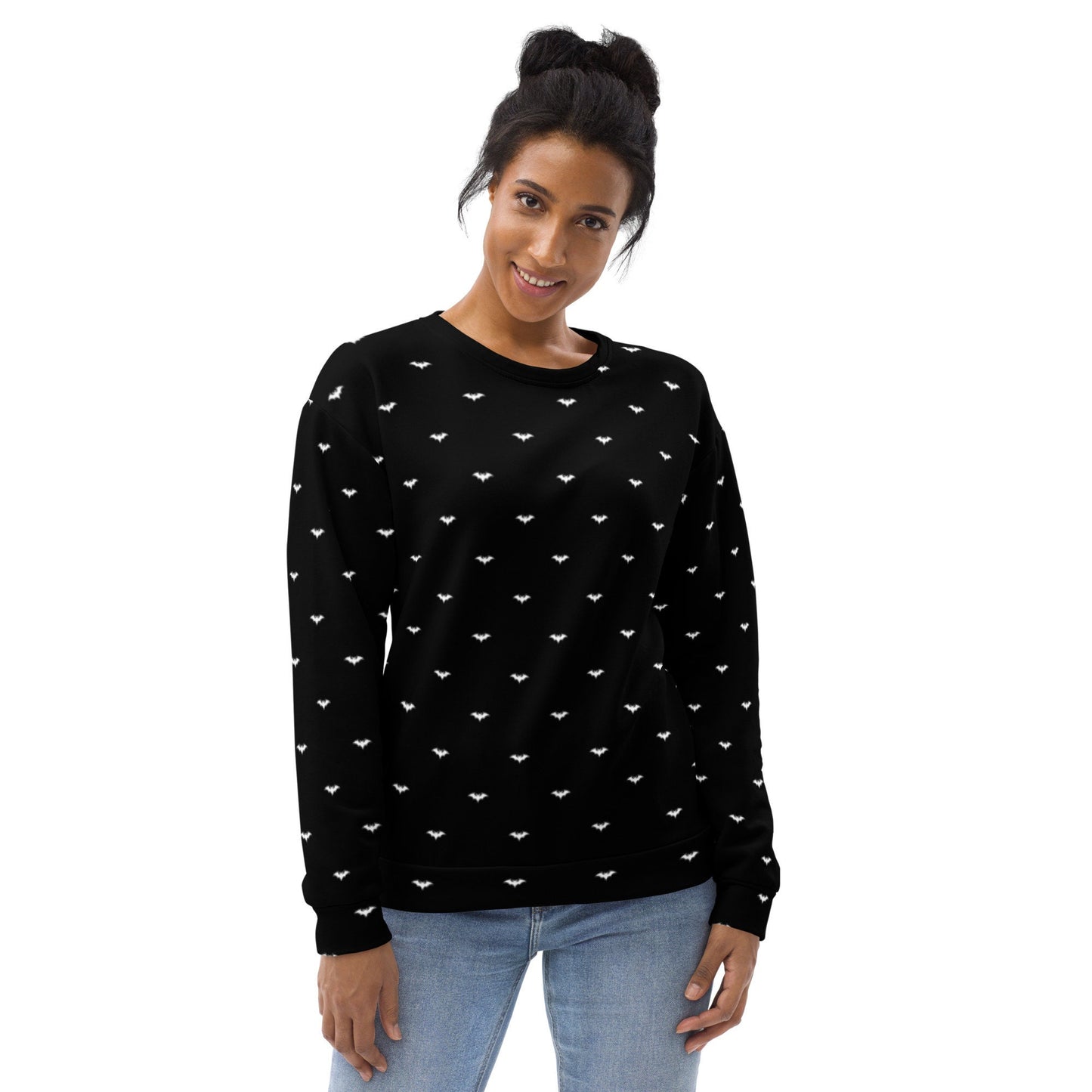 Halloween Bat Sweatshirt | Black and White Minimalist Halloween Design | Halloween Sweatshirt for Gift | Fall Crewneck Draft