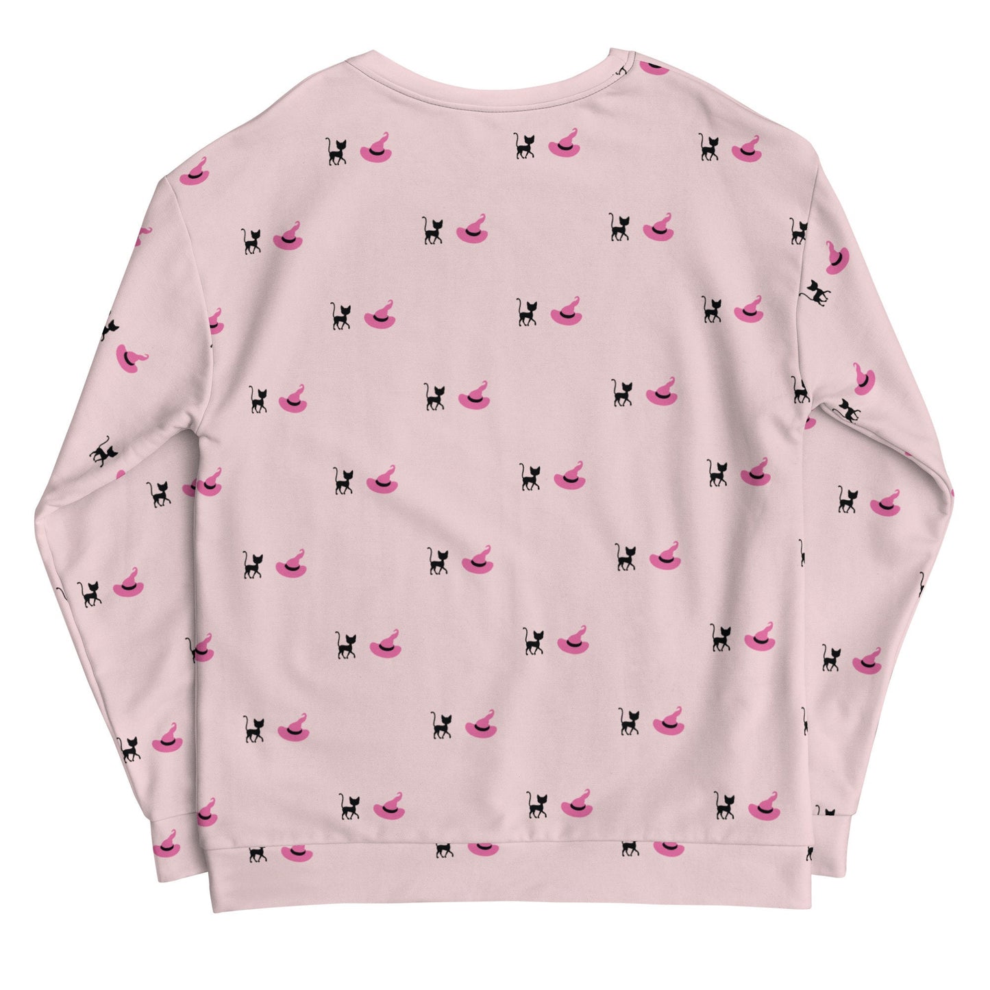 Halloween Cat and Hat Sweatshirt | Pink Halloween Design | Halloween Sweatshirt for Gift | Fall Crewneck