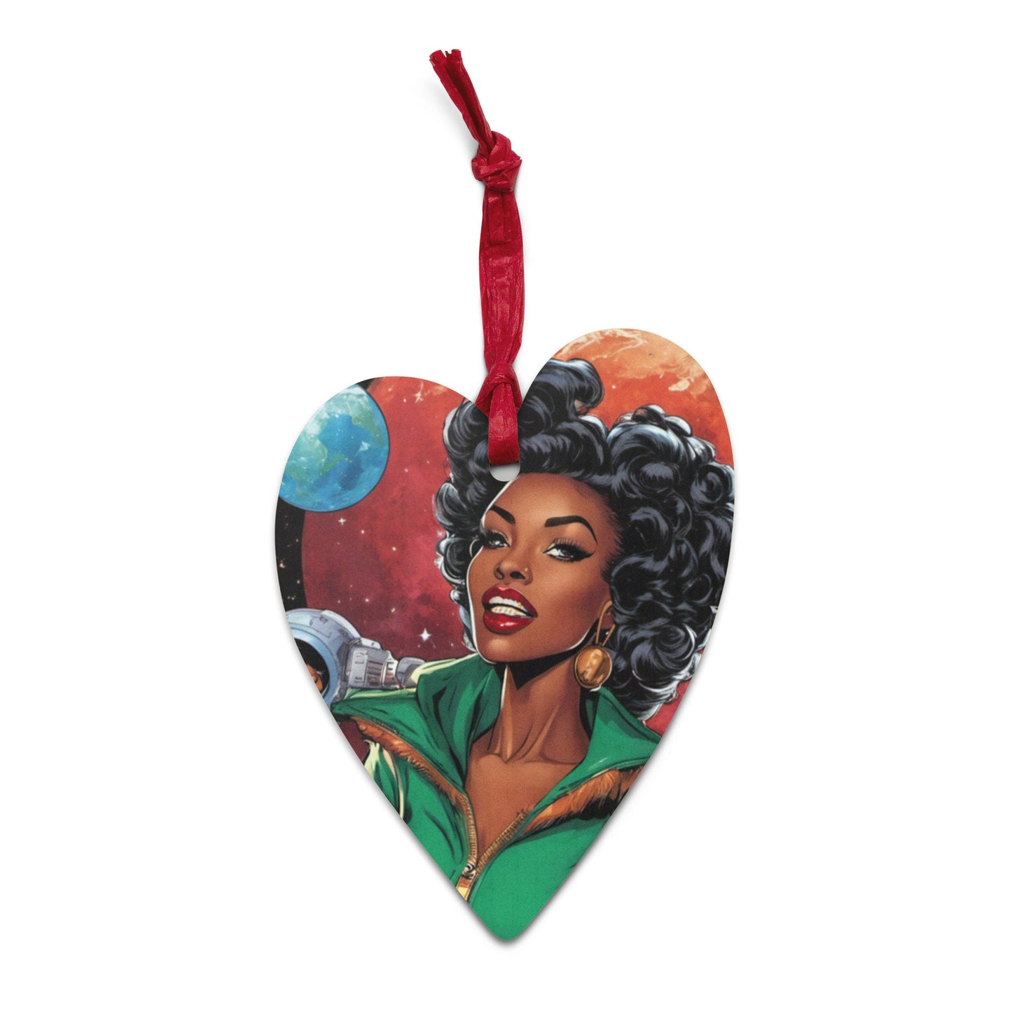 Black Pin Up Wooden ornaments | Retro Style Christmas Black Girl Ornament | Unique Afro Centric Christmas Decor Gift for Her