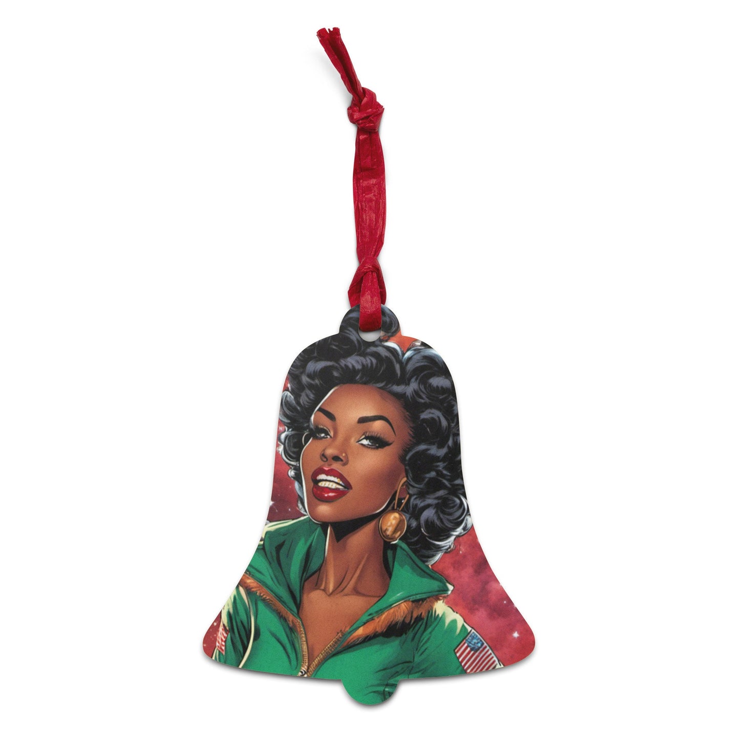 Black Pin Up Wooden ornaments | Retro Style Christmas Black Girl Ornament | Unique Afro Centric Christmas Decor Gift for Her