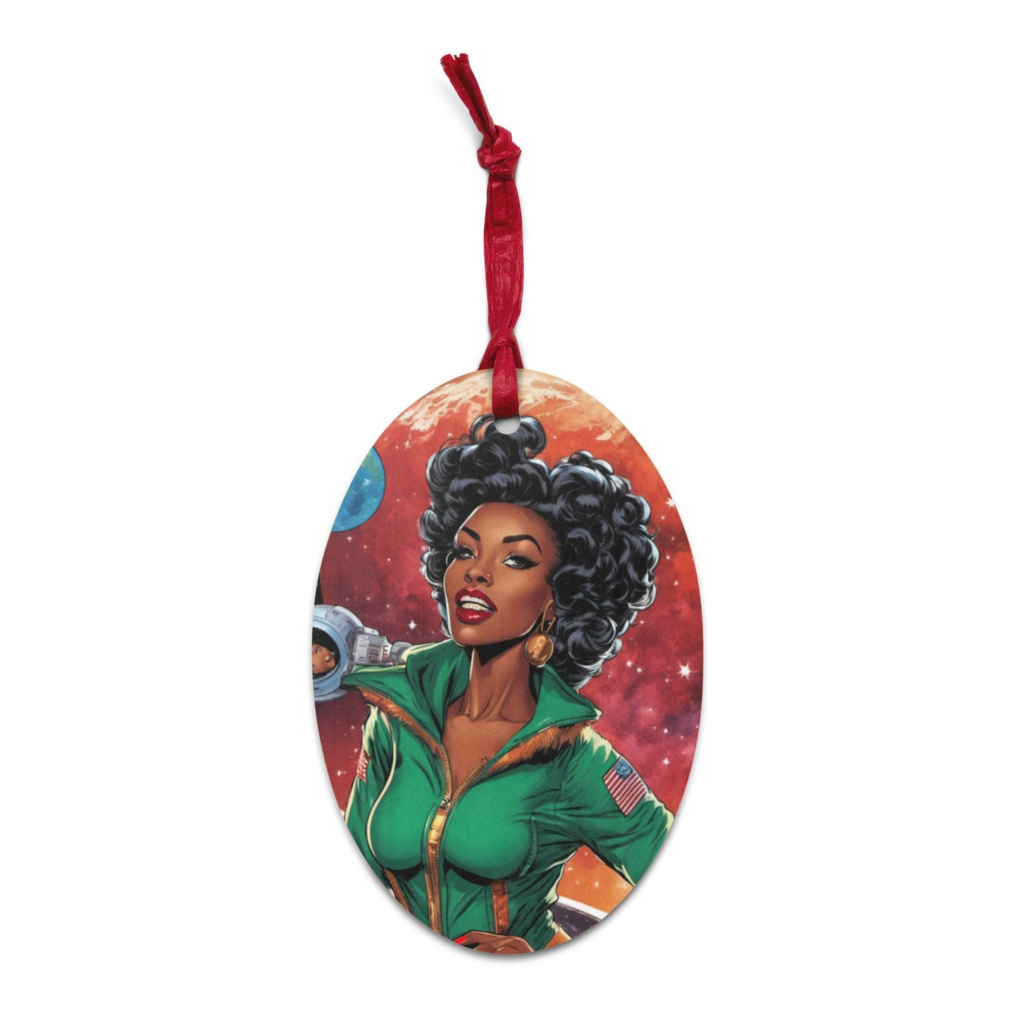 Black Pin Up Wooden ornaments | Retro Style Christmas Black Girl Ornament | Unique Afro Centric Christmas Decor Gift for Her