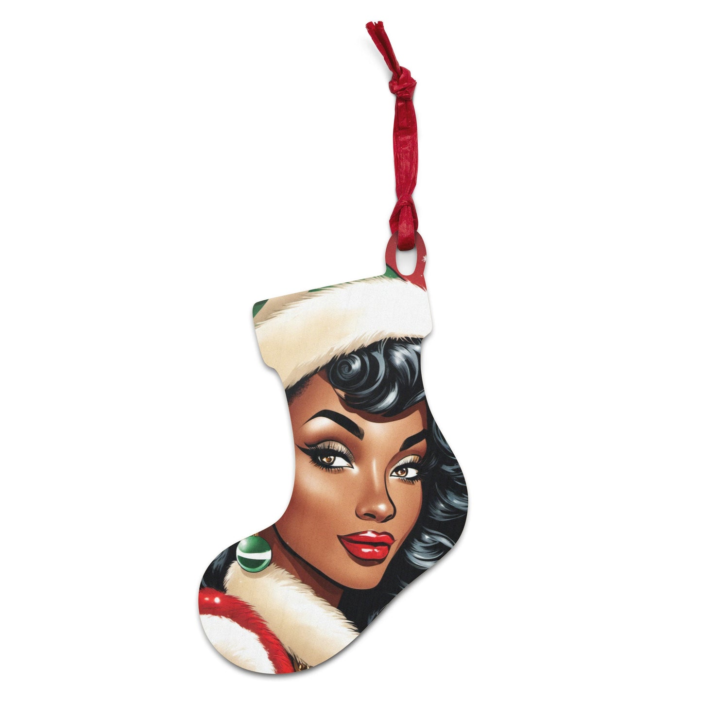Wooden ornaments Black Girl Christmas | Retro Style Christmas Black Girl Ornament | Unique Afro Centric Christmas Decor Gift for Her