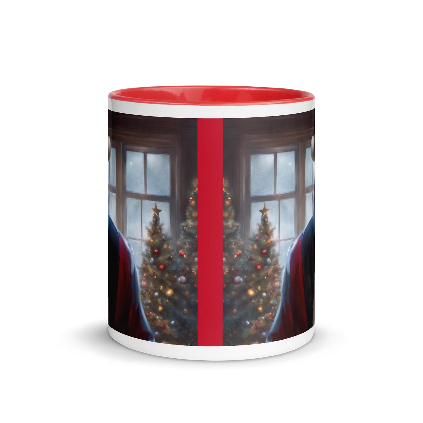 Black Santa Mug with Color Inside | Coffee Mug Christmas Gift | Black Christmas Gift for her or him