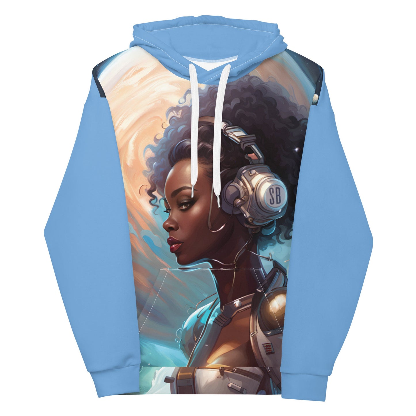 Beautiful Cyborg Hoodie | Aesthetic Space Age Themed Hooded Sweatshirt | Celestial Art Gift for Her or GF