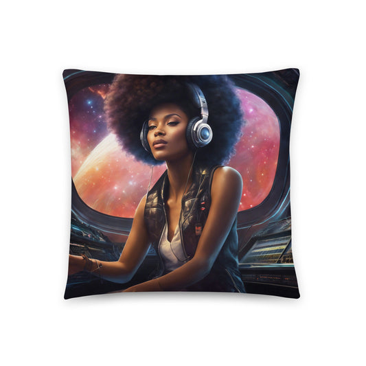 18" in 18"n in. Futuristic Pillow with  | Afro Centric Christmas Decor for Fall | Black Girl Christmas Gift for Her