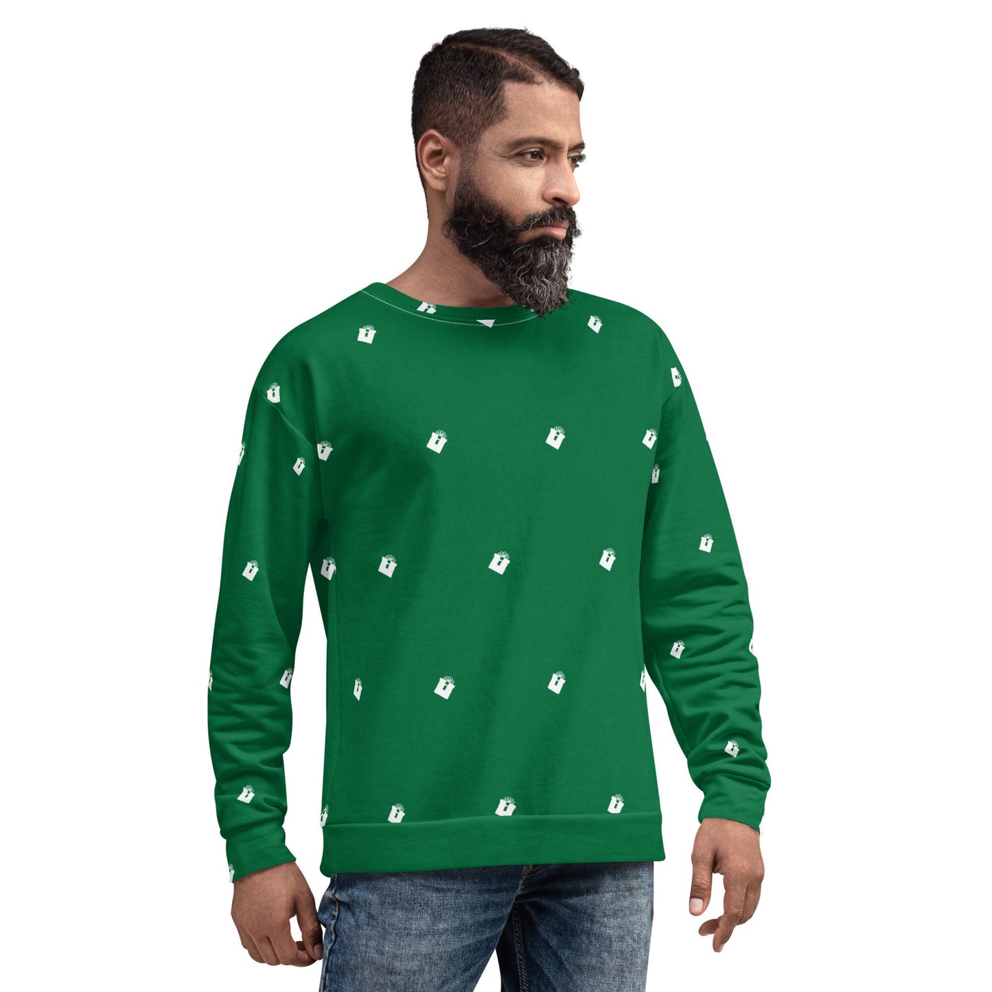 Christmas Gift Print Sweatshirt | Green Christmas Design | Christmas Sweatshirt for Gift | Fall Crewneck