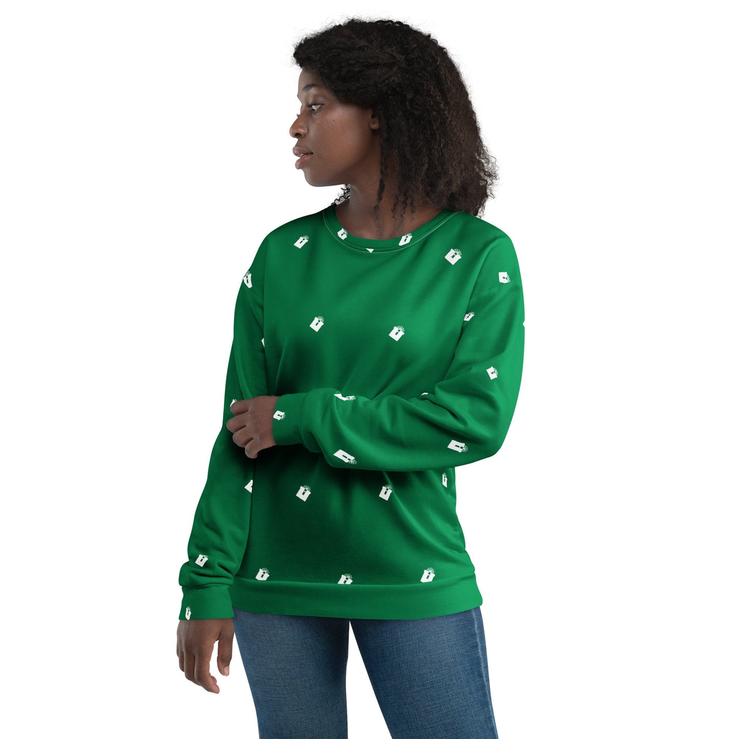 Christmas Gift Print Sweatshirt | Green Christmas Design | Christmas Sweatshirt for Gift | Fall Crewneck
