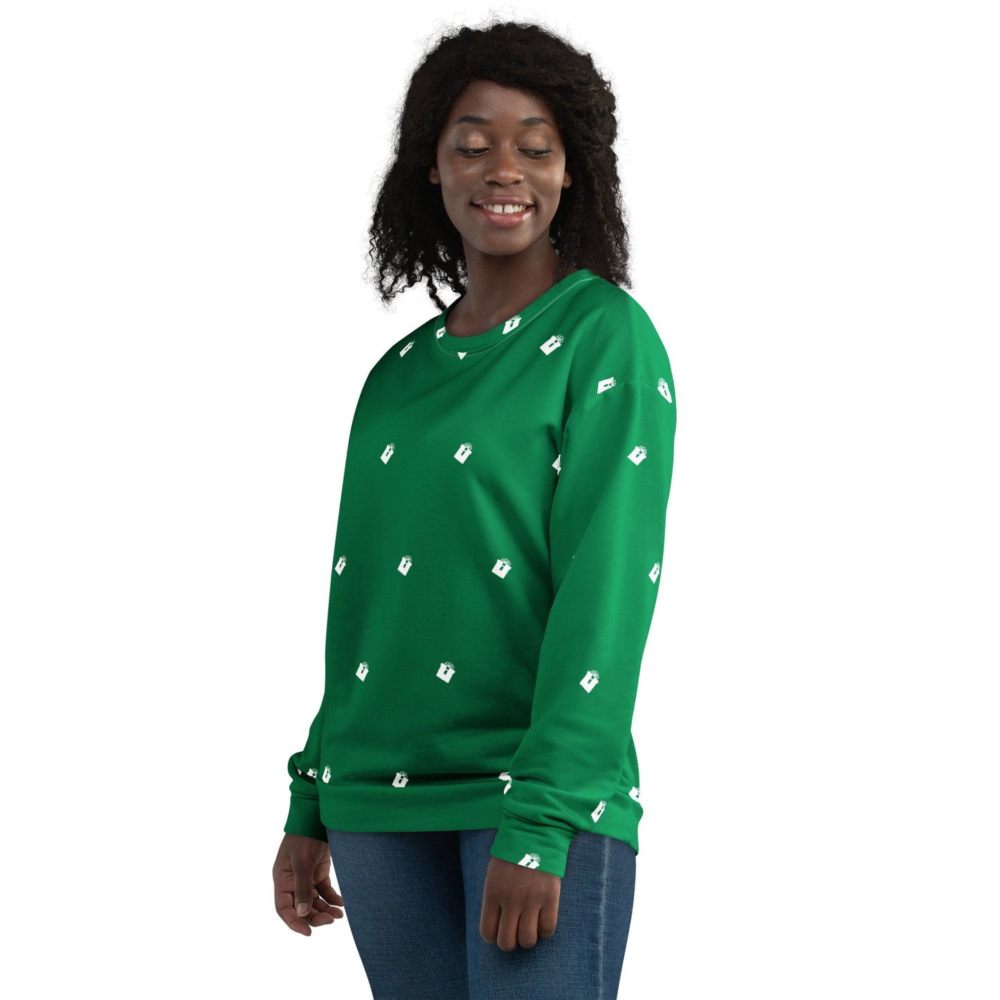 Christmas Gift Print Sweatshirt | Green Christmas Design | Christmas Sweatshirt for Gift | Fall Crewneck
