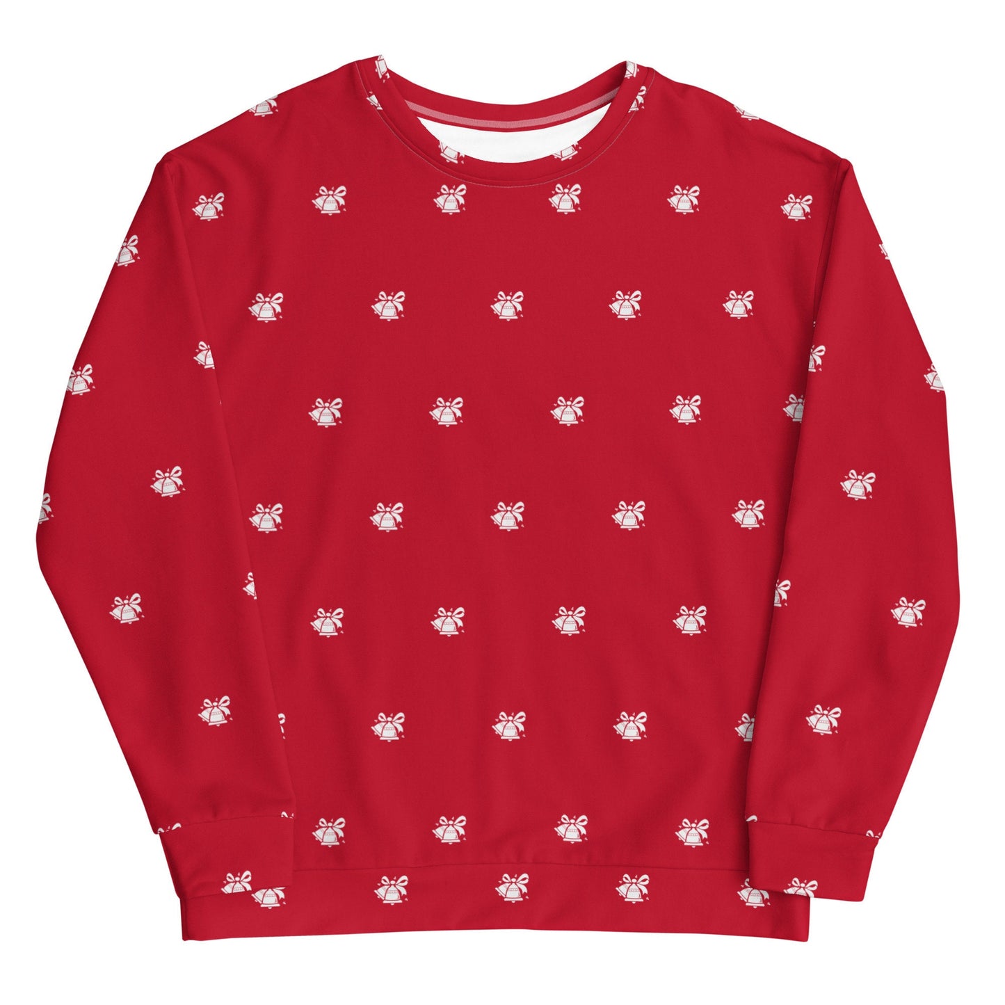 Christmas Bells Print Sweatshirt | Red Christmas Design | Christmas Sweatshirt for Gift | Fall Crewneck