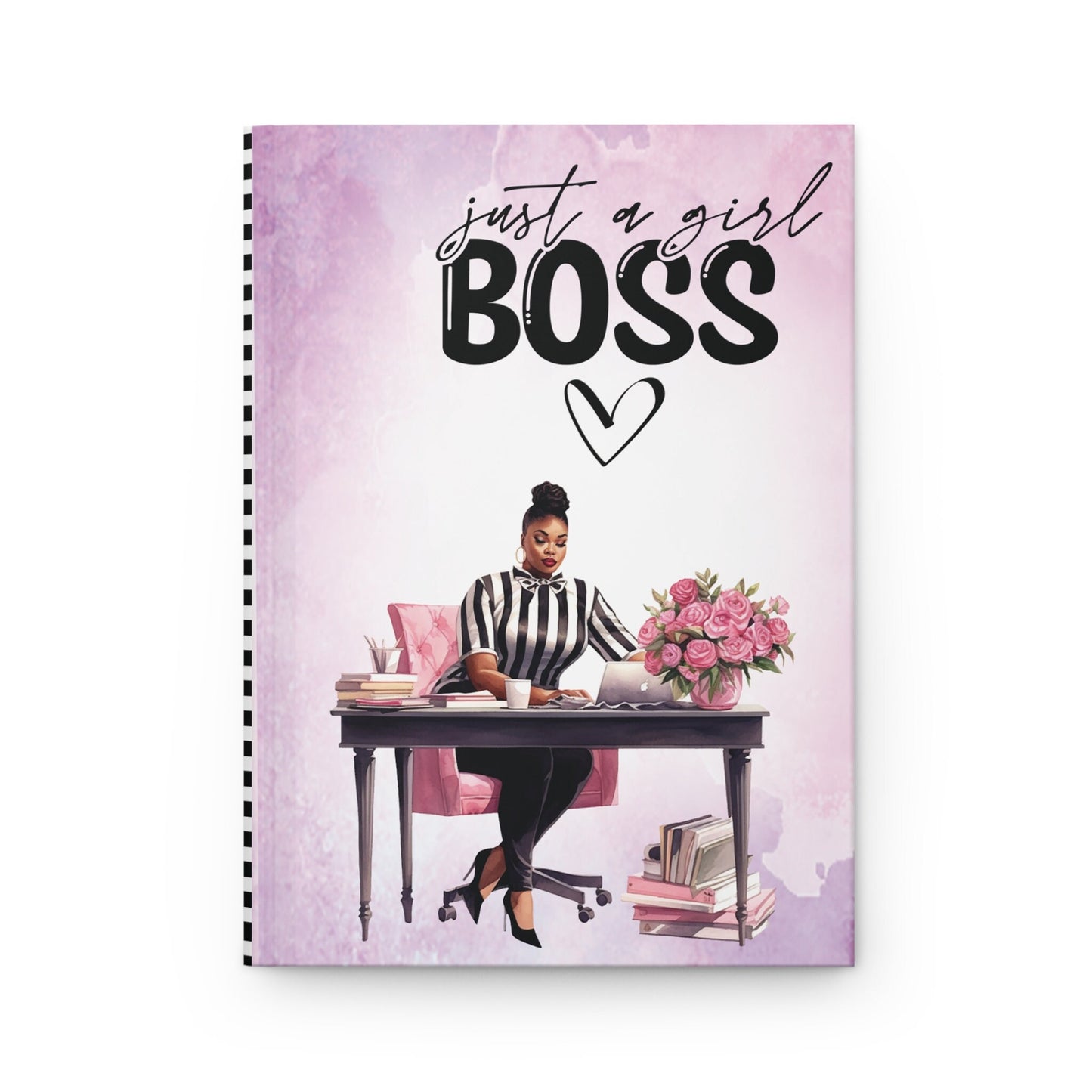 Girl Boss Queen Hardcover Journal Matte | Unique Notebook with Girl Boss gift for her or him| Aesthetic Black Woman Boss Gift for Writer