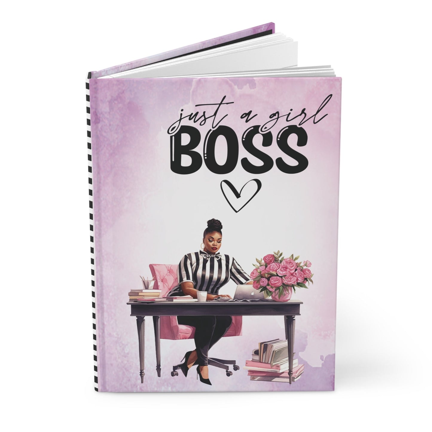 Girl Boss Queen Hardcover Journal Matte | Unique Notebook with Girl Boss gift for her or him| Aesthetic Black Woman Boss Gift for Writer