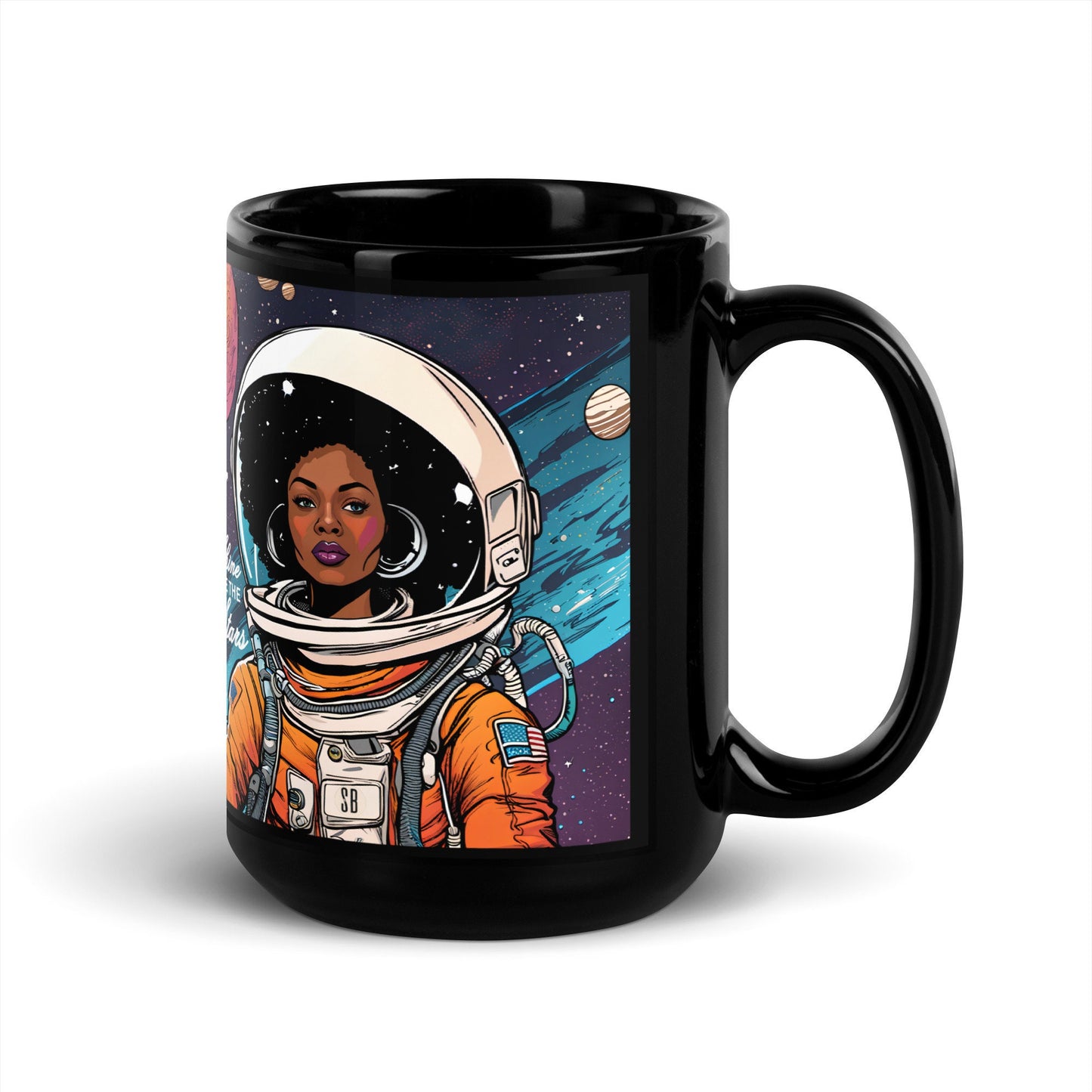 Astro Soul Sista - Black Glossy Mug