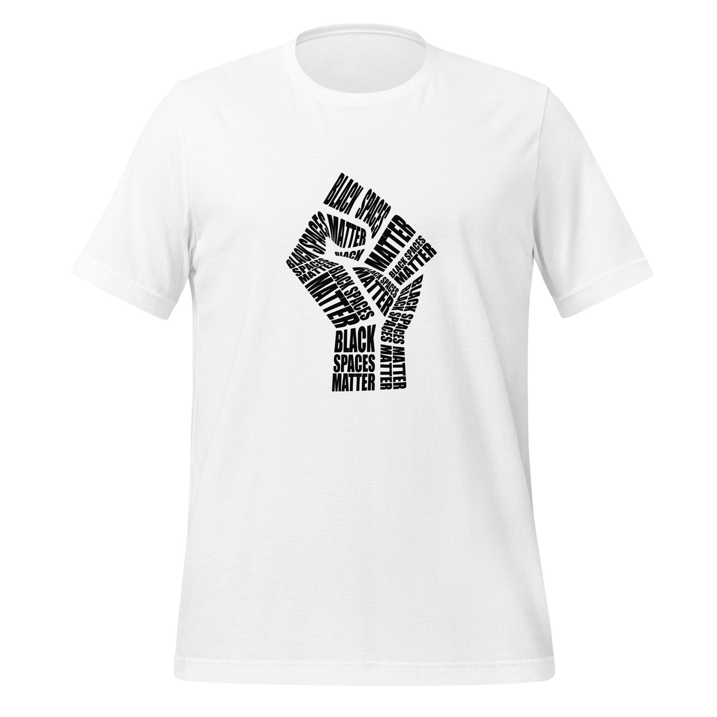 Black Space Matters Unisex T-shirt | Aesthetic Black Power Fist T-shirt Gift for Him or Her | Celebrate Black Spaces T-shirt for the culture