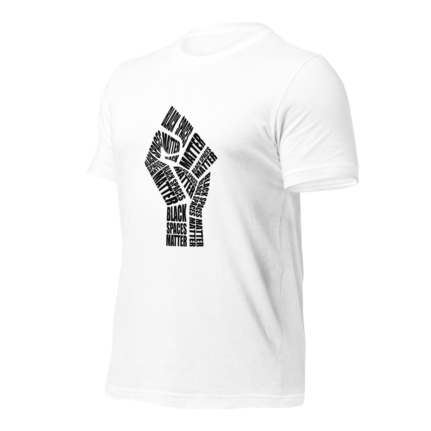 Black Space Matters Unisex T-shirt | Aesthetic Black Power Fist T-shirt Gift for Him or Her | Celebrate Black Spaces T-shirt for the culture