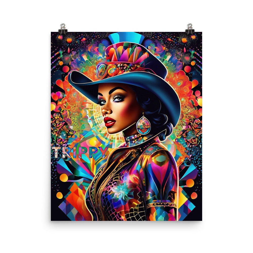 Trippy Kaleidoscope Series Black Queen Poster | Melanin Girl Wall Art for Your Home | Housewarming Gift | Office Wall Decor | Dorm Wall Art