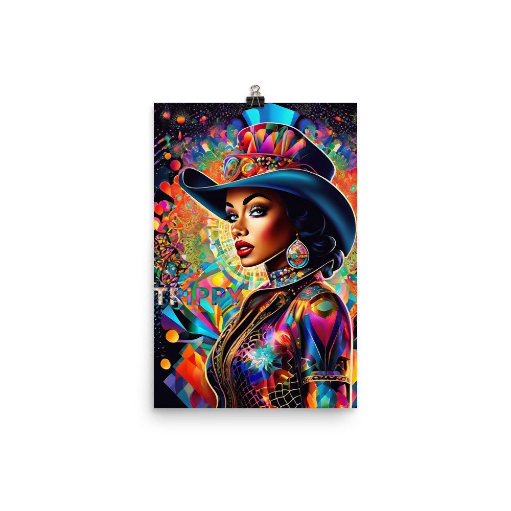 Trippy Kaleidoscope Series Black Queen Poster | Melanin Girl Wall Art for Your Home | Housewarming Gift | Office Wall Decor | Dorm Wall Art