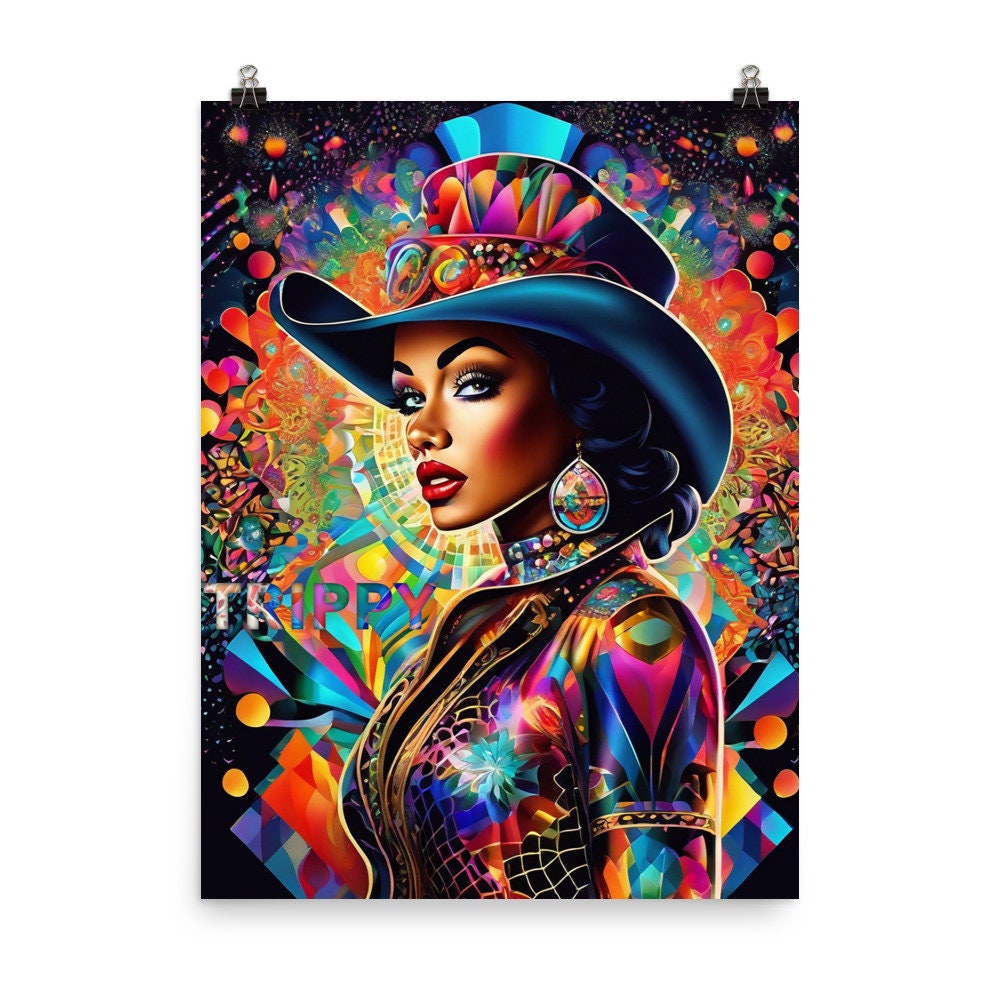 Trippy Kaleidoscope Series Black Queen Poster | Melanin Girl Wall Art for Your Home | Housewarming Gift | Office Wall Decor | Dorm Wall Art
