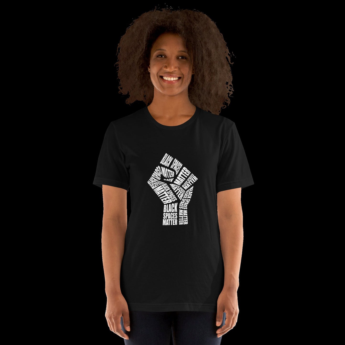 Black Space Matters Unisex T-shirt | Aesthetic Black Power Fist T-shirt Gift for Him or Her | Celebrate Black Spaces T-shirt for the culture
