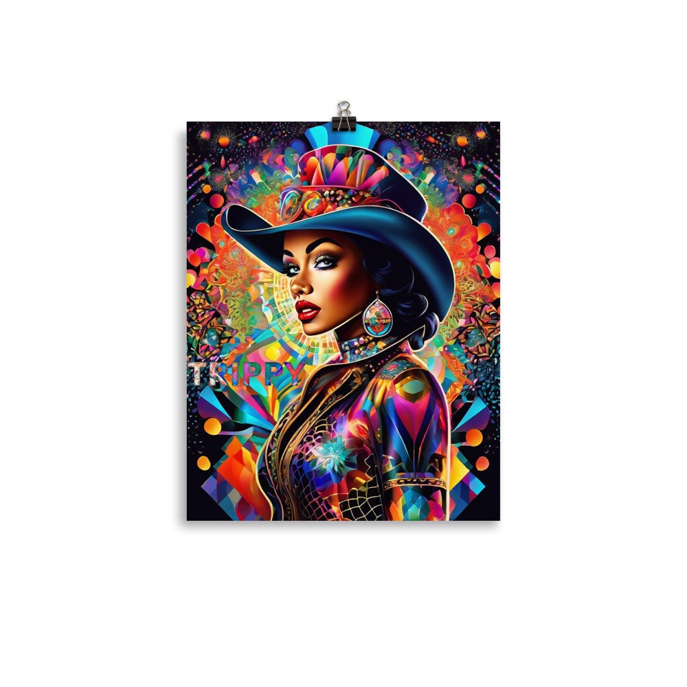 Trippy Kaleidoscope Series Black Queen Poster | Melanin Girl Wall Art for Your Home | Housewarming Gift | Office Wall Decor | Dorm Wall Art