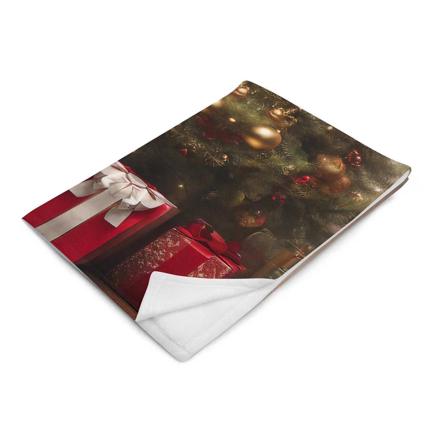 Black Santa Standing with Christmas Throw Blanket| Vintage Christmas Art featuring Black Santa | 50 by 60 inches Blanket for the Holidays
