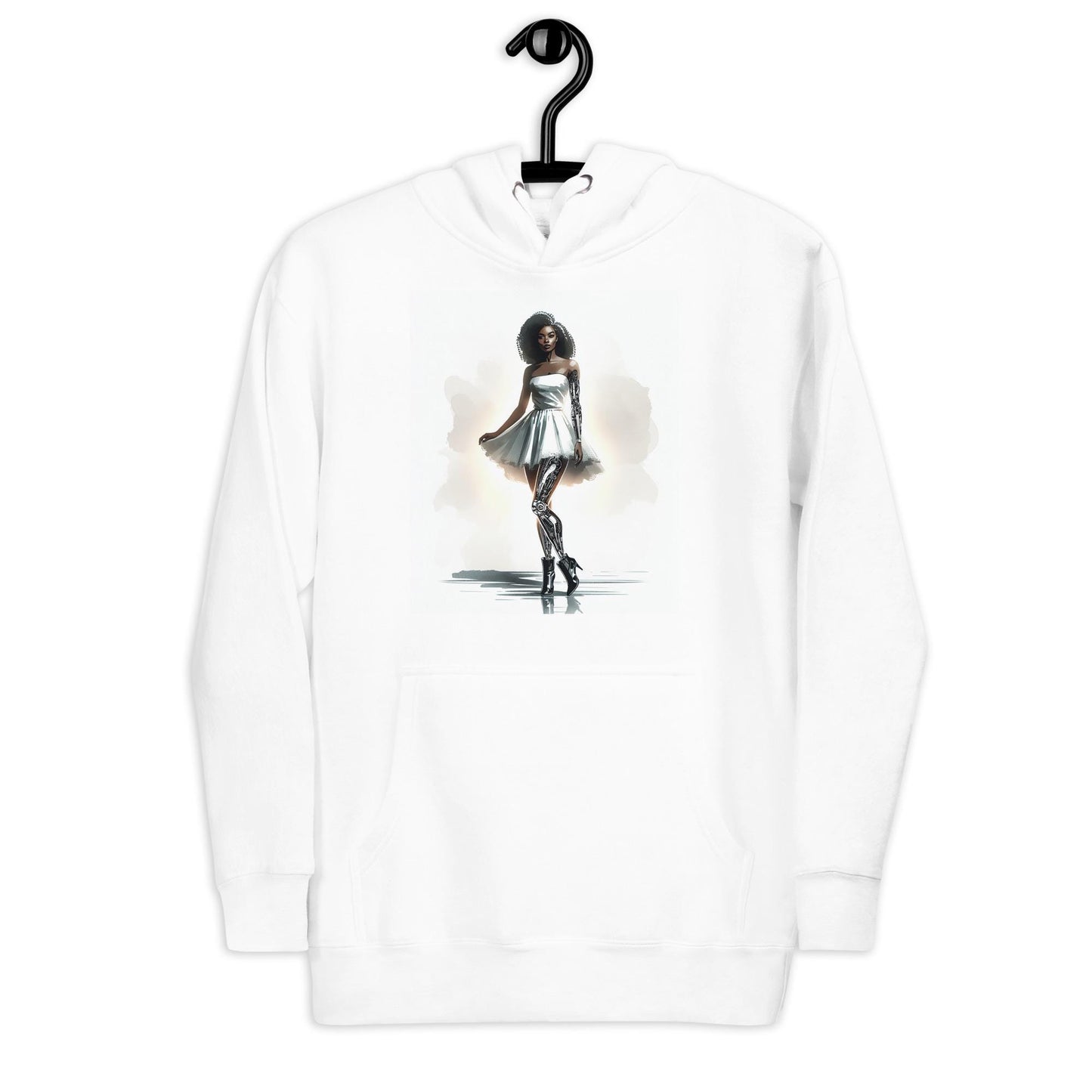 Dancing Cyborg Afro Futuristic Unisex Hoodie | Afro Tech Sci Fi Art Gift for Her or Him